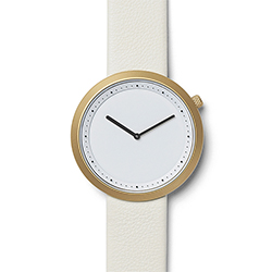 Facette Golden Steel on Cream Italian Leather