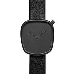 Pebble IP Black Steel on Black Italian Leather