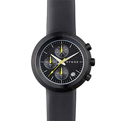 2312(CHRONOGRAPH) Leather/ Black dial Black case