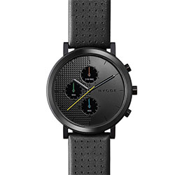 2204 Leather/Black dial Black case